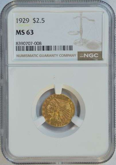 Satiny-fresh Choice BU 1929 $2.50 Indian Gold Piece. NGC MS63