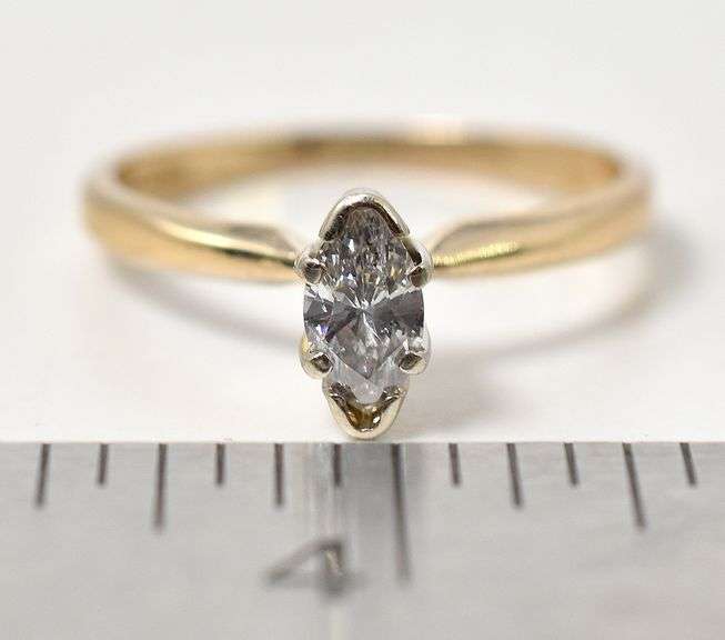 Eye-Catching 14K Yellow Gold Solitaire Diamond Ring