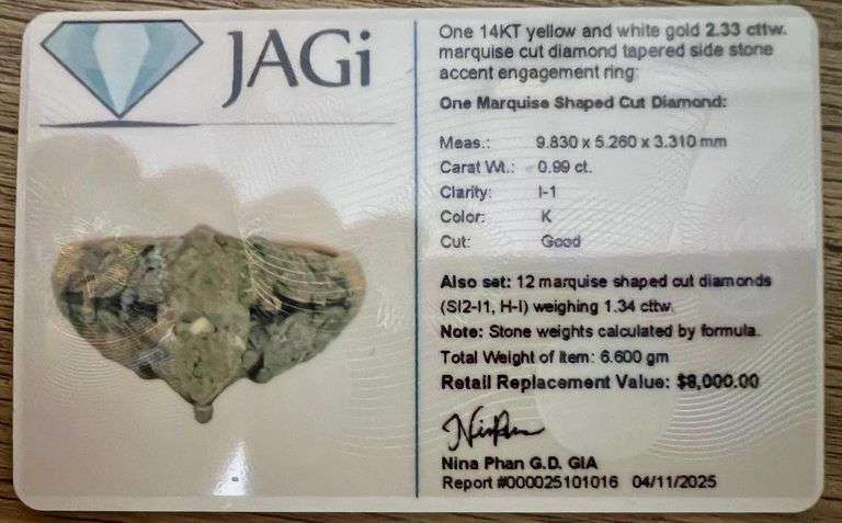 14k Gold 2.33 cttw Diamond Ring