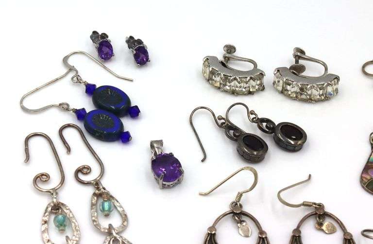 Group lot of Vintage 925 sterling silver earrings