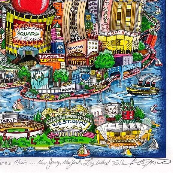 New Jersey, New York, Long Island Too!! by Fazzino