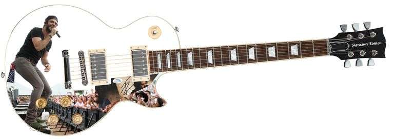 Thomas Rhett Autographed Signed 1/1 Custom Graphics Photo Guitar ACOA