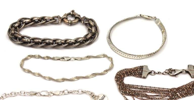 Group lot of 7 vintage 925 sterling silver bracelets