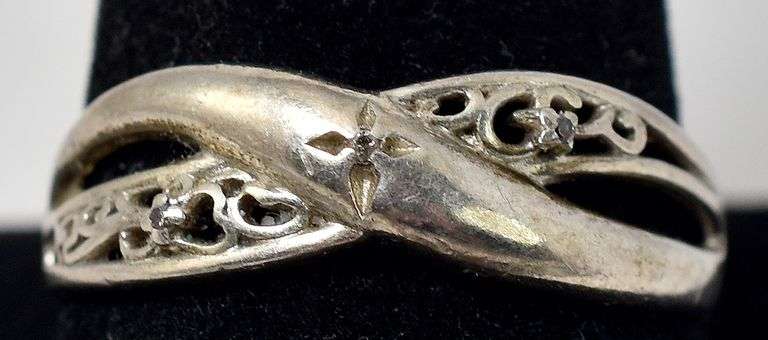 Diamond Band Ring in Sterling Silver