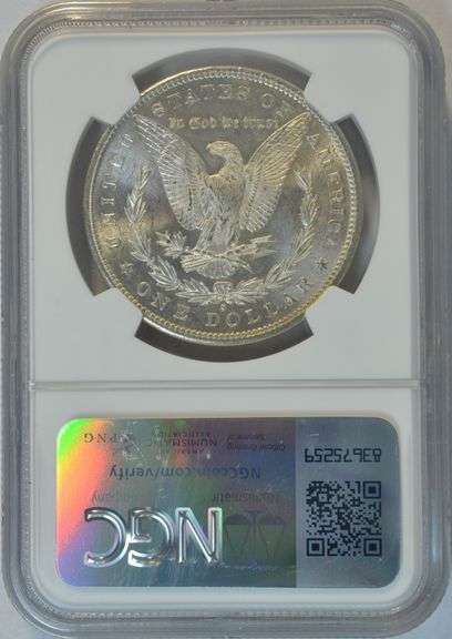 Super Gem BU 1880-S Morgan Silver Dollar. NGC MS65