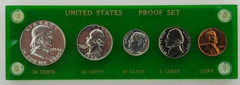 1954 United States Proof Set In Capital Plastics Holder