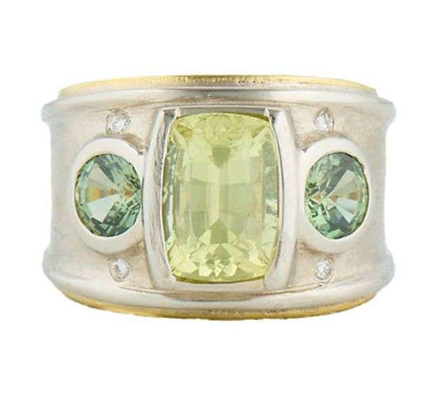 EVE 0.05ctw Diamond and Spinal Bezel Set Three Stone Band Ring in 18K