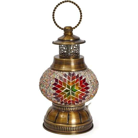 Handmade Mosaic Table Lamp with Bronze Base