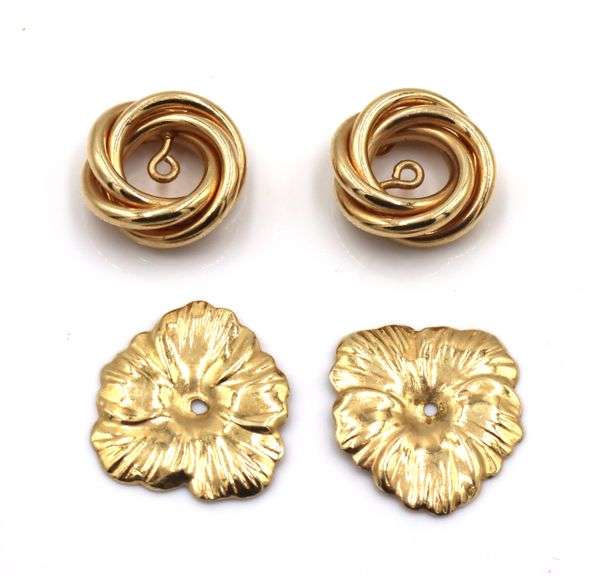 Two Pairs of 14K YG earring Jackets.