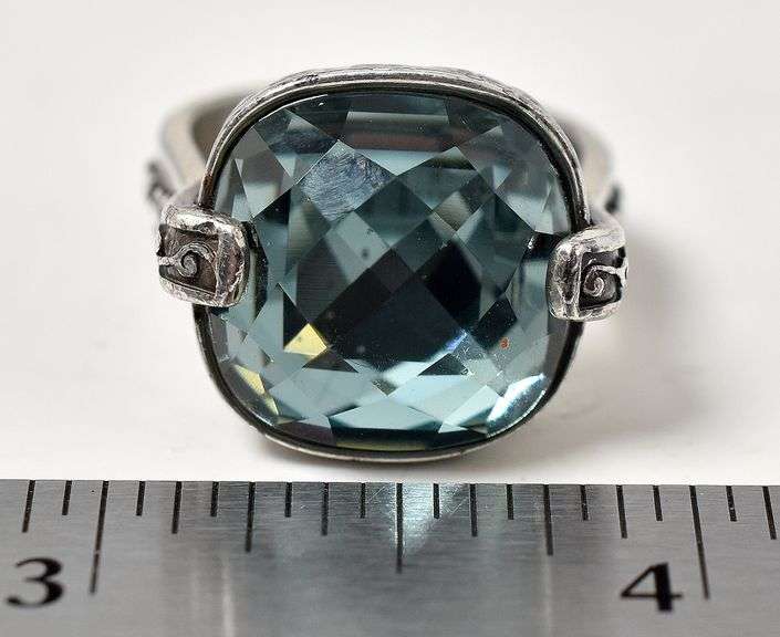 Blue Topaz Gemstone Ring in Sterling Silver