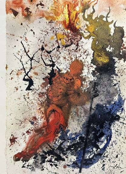 Highly Collectible and Rare Salvador Dali Original Lithograph from the 'Biblia Sacra' Suite