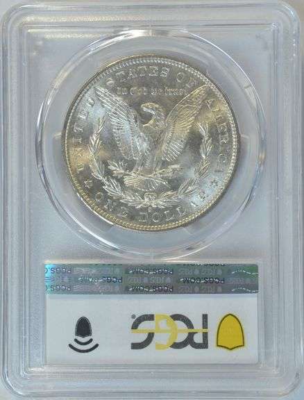 Blazing-white near Gem BU 1882-S Morgan Silver Dollar. PCGS MS64