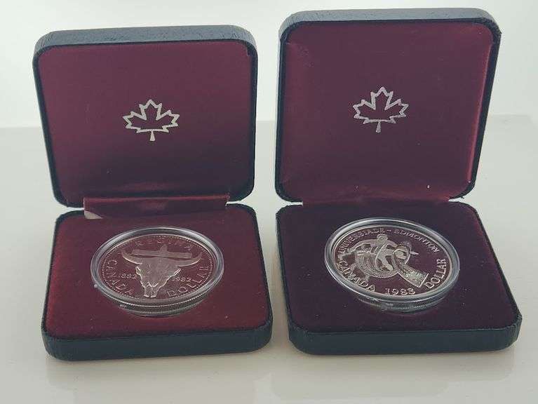 1982 Regina & 1983 Universiade-Edmonton Proof Silver Canadian Dollars, OGP
