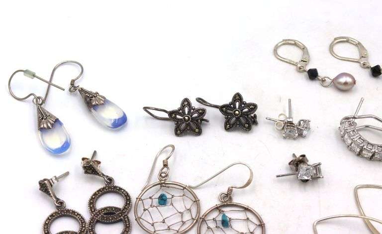 Group lot of vintage 925 sterling silver earrings