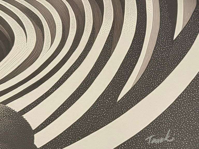 Abstract Japanese LE Print Artist Signed