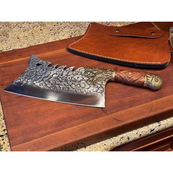 Hand-Forged Dragon Cleaver Knife
