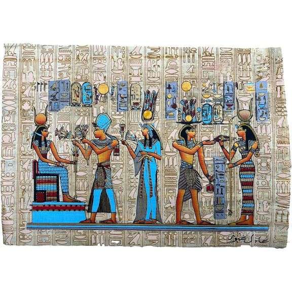 Egyptian Hieroglyphs Papyrus Authentic Art from Giza