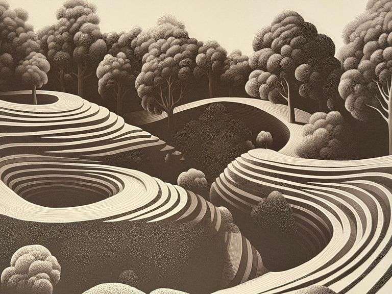 Abstract Japanese LE Print Artist Signed