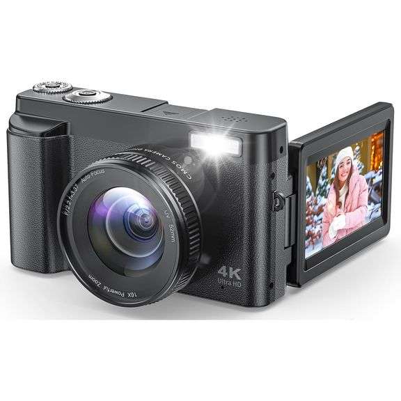 4K Digital Vlogging Camera with 48MP Flip Screen