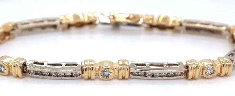 14kt White gold 1.15ctw channel set diamond bracelet