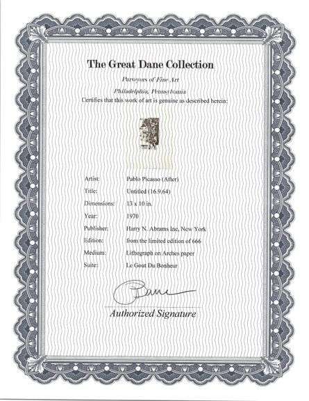 Exclusive Limited Edition Pablo Picasso Lithograph 1970