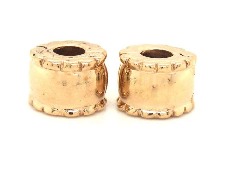 14kt Yellow gold Pandora set of 2 clip charms