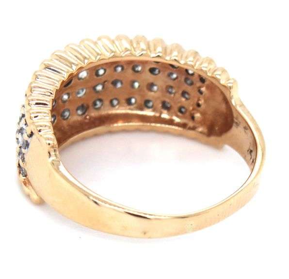 14kt Yellow gold 0.45ctw 2 tone diamond band