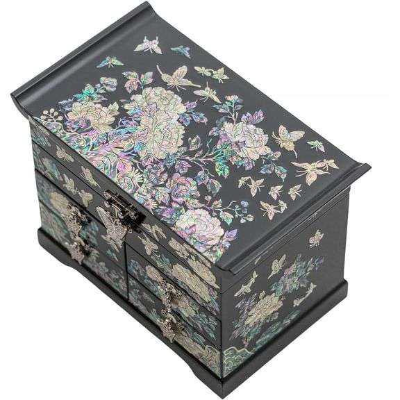 Mother of Pearl Jewelry Box 4-Drawer Organizer