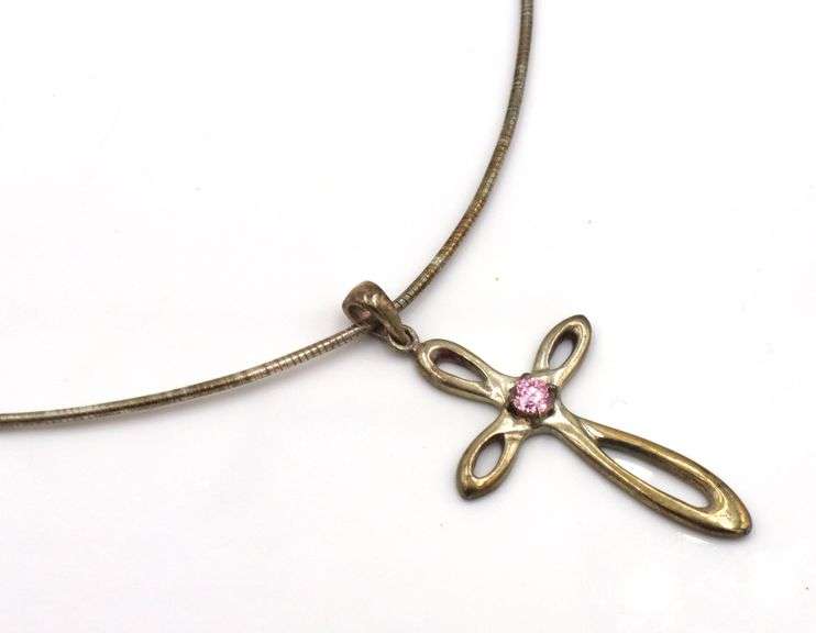 925 Sterling silver Cross pendant on Italian omega chain