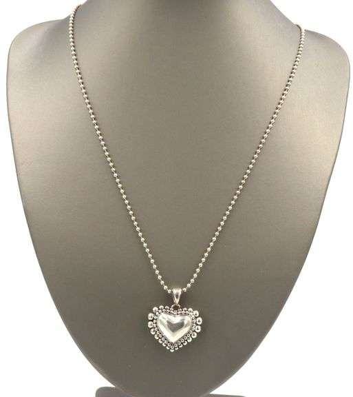 Lagos Heart Pendant on 34" Beaded Aftermarket Chain