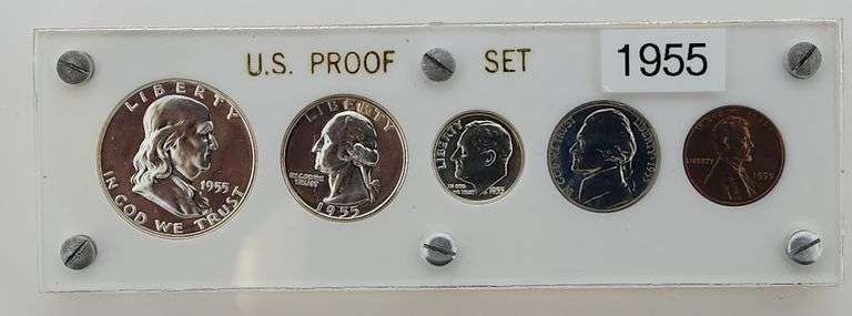 1955 United States Proof Set In Capital Plastics Holder