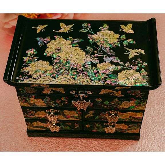 Mother of Pearl Jewelry Box 4-Drawer Organizer