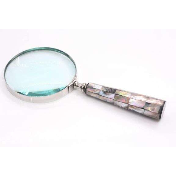 Handheld Magnifying Glass with Mother of Pearl Handle
