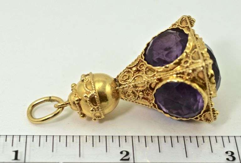 Fabulous 18K Antique Amethyst Watch Fob
