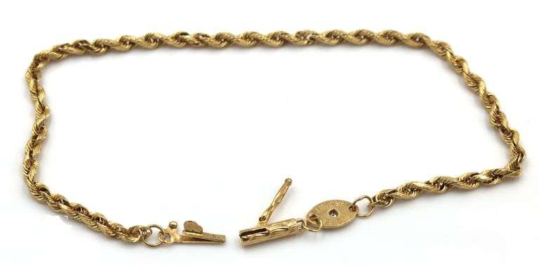 Popular 14K YG Silk Rope Bracelet