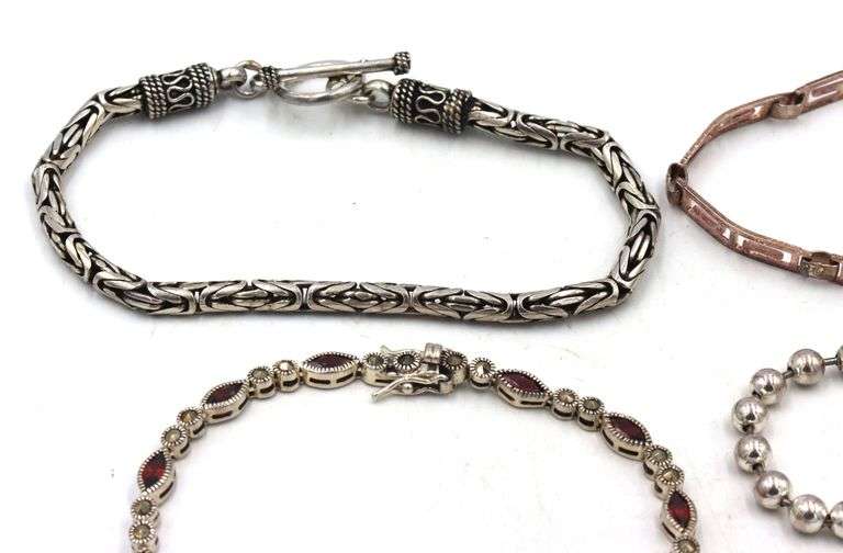 Group lot of 4 vintage 925 sterling silver bracelets