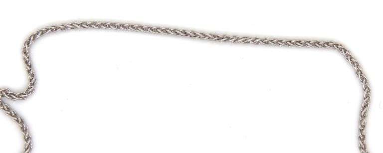 18kt White gold diamond heart charm anklet