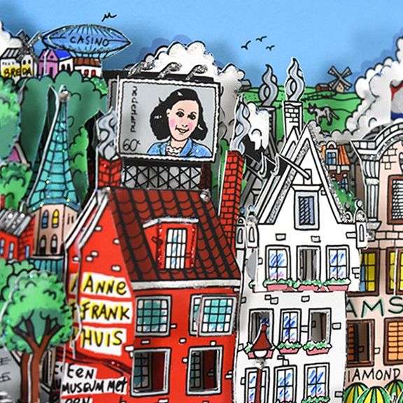 Alluringly Amsterdam (Red) by Fazzino