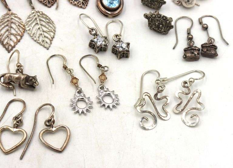 Group lot of vintage 925 sterling silver earrings