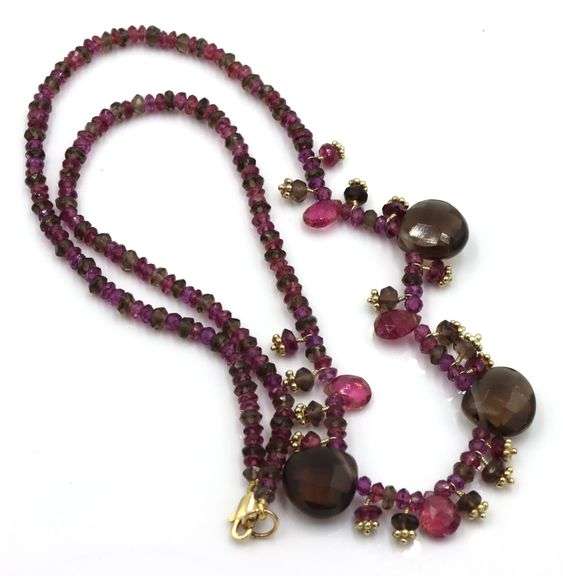Garnet beaded necklace