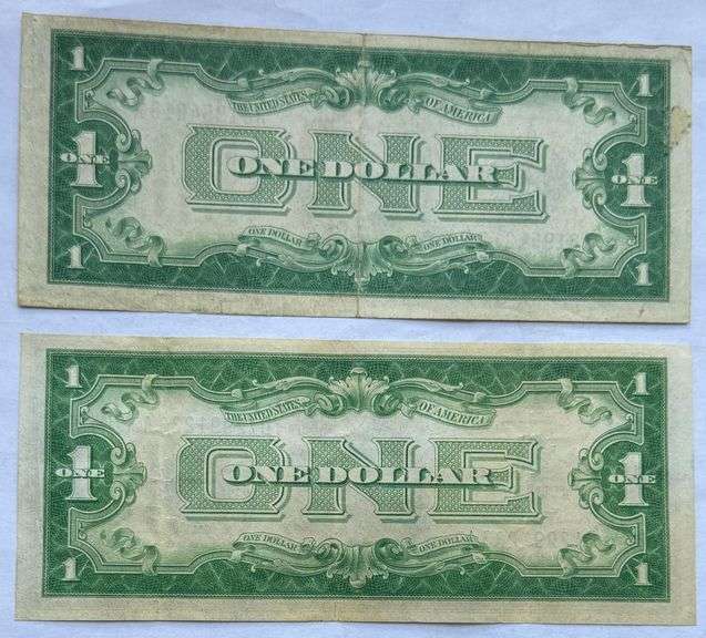 Slider Funny Back 1928 &1934 $1 Silver Certificates