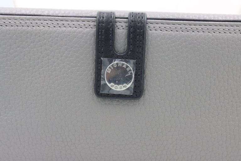 Micheal Kors two tone black and grey leather Harness wallet