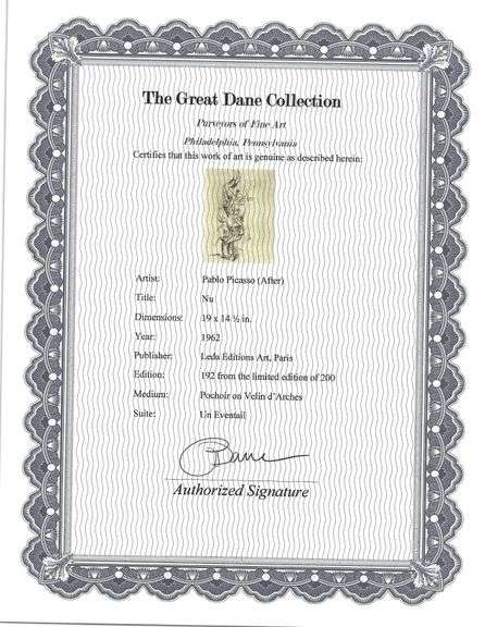 Collectible Pablo Picasso From 'Un Eventail' Suite