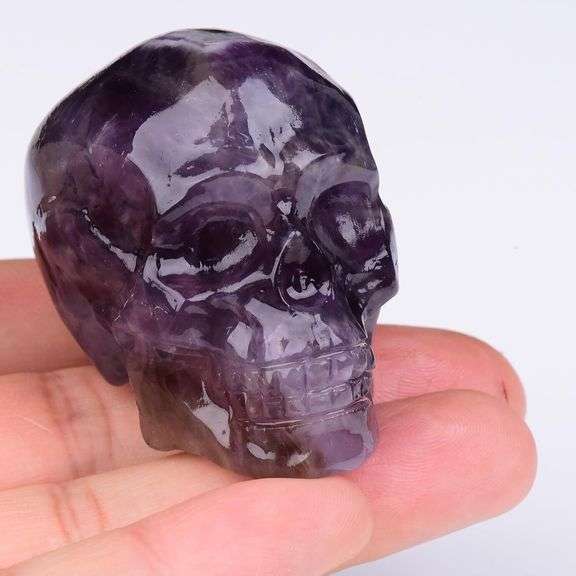 Hand-Carved Amethyst Crystal Skull