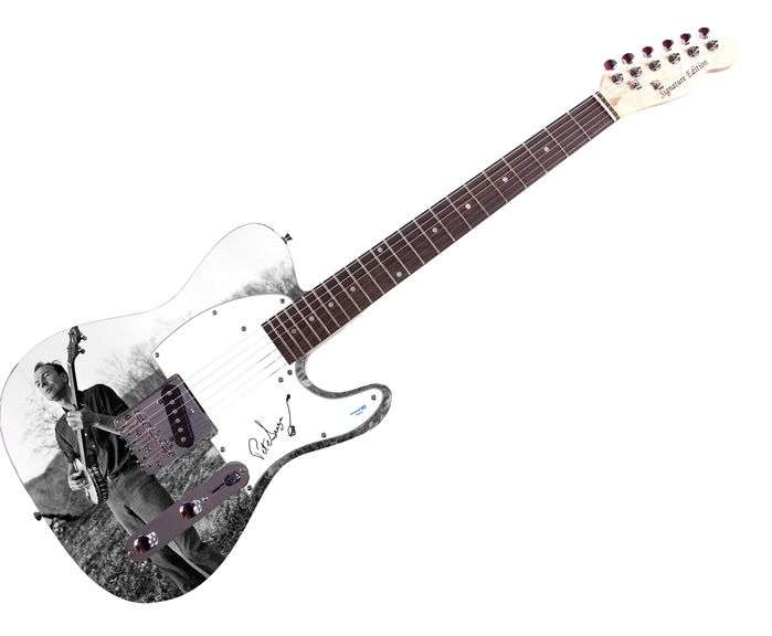 Pete Seeger Signed "Hillside Harmony" Custom Graphics Guitar w Banjo Sketch ACOA