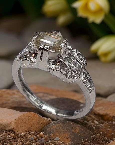 Beautiful 1 Ct VVs1 Peach Fire Moissanite Gemstone Ring