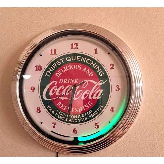 Coca-Cola Evergreen Neon Wall Clock