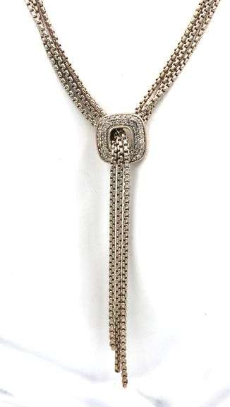 David Yurman waterfall lariat tassel with diamonds