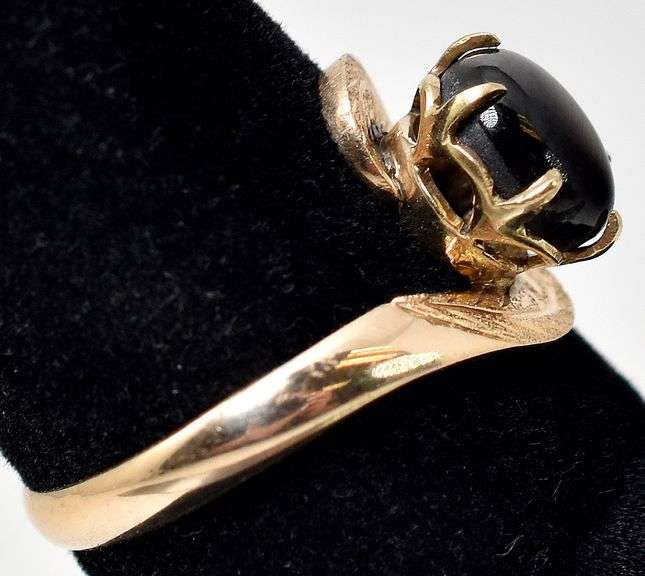 Stunning 10K Yellow Gold Golden Sheen Obsidian Gemstone Ring