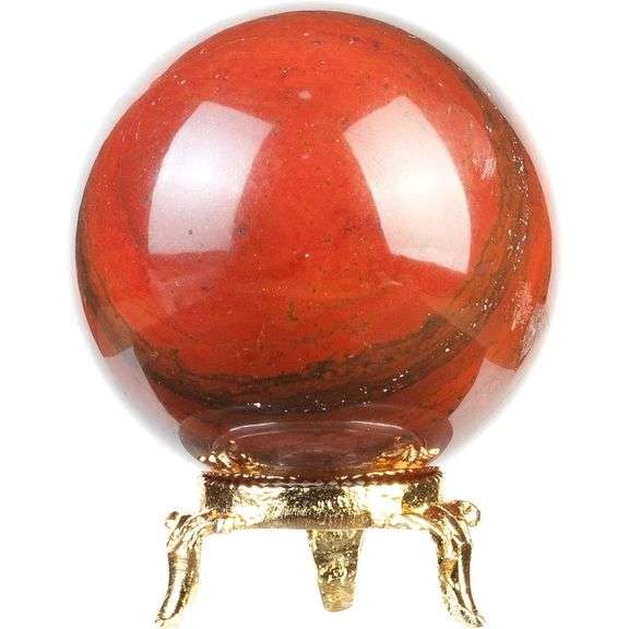 Red Jasper Crystal Sphere Gemstone with Stand